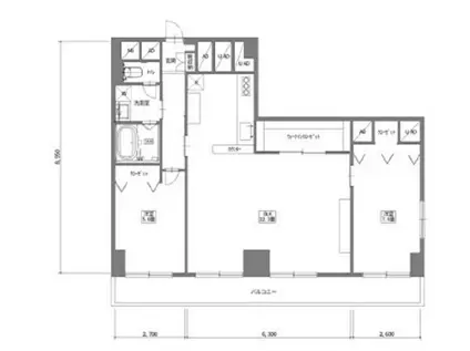 西蒲田スカイハイツ(2LDK/6階)の間取り写真