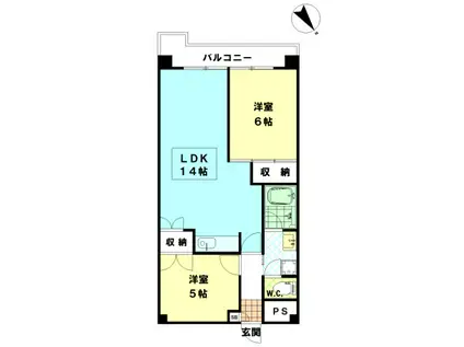 サンパーク三園(2LDK/2階)の間取り写真