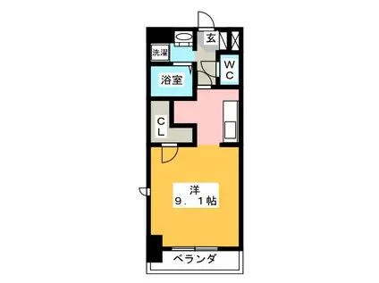 メゾンドール(ワンルーム/7階)の間取り写真