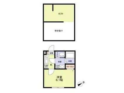 シード新百合ヶ丘A棟(1K/2階)の間取り写真