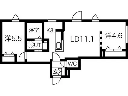 LA・VISTA 4-12(2LDK/3階)の間取り写真