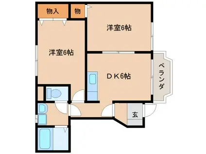 メゾンブローテ(2DK/1階)の間取り写真