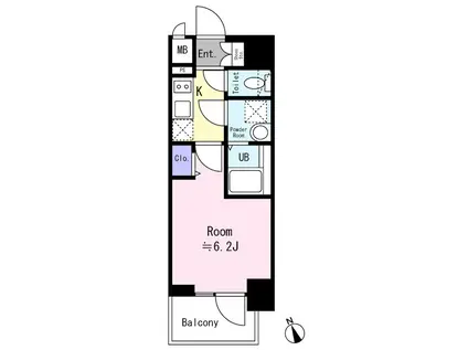 エスリード ザ・カレント大阪(1K/5階)の間取り写真