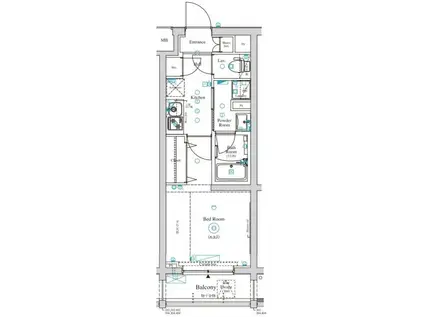 ディアレイシャス東京サウスパレス(1K/4階)の間取り写真