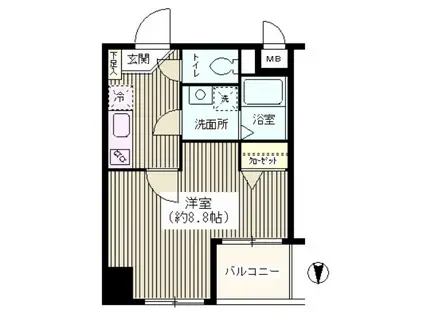 ナポレオーネKAITO(1K/2階)の間取り写真