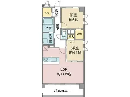 フォトレス八前(2LDK/2階)の間取り写真