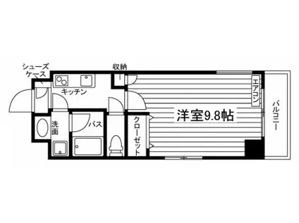 THE MODERN 奉還町(1K/8階)の間取り写真