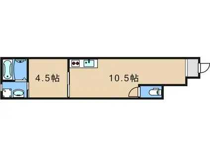 鶴見橋 (1LDK/1階)の間取り写真
