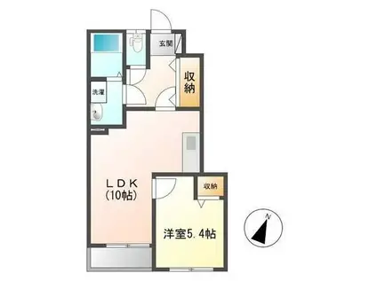 DモンドII(1LDK/1階)の間取り写真
