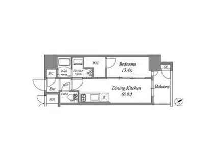 エステムコート名古屋新栄IVネスト(1DK/13階)の間取り写真