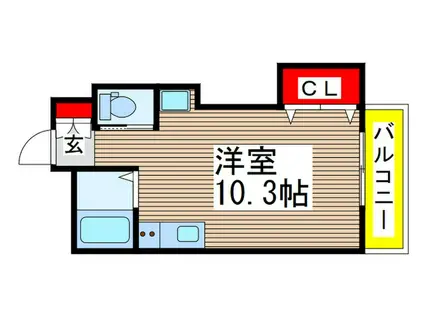 エクセレント(ワンルーム/1階)の間取り写真