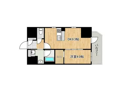 エステムコート難波サウスプレイスVIIリアン(1DK/6階)の間取り写真