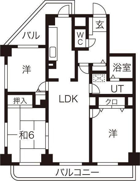 グランドハイリス本山(3LDK/3階)の間取り写真