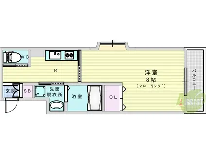 アンフィニⅡ(1K/3階)の間取り写真