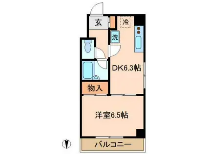 グリーンハイム赤羽(1DK/4階)の間取り写真