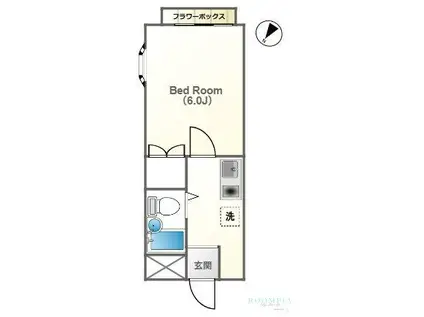 グランヴェール(1K/1階)の間取り写真