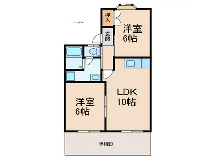 セジュール西浜(2LDK/1階)の間取り写真