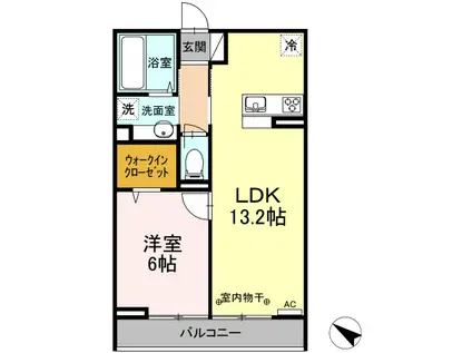 GAIDEジェイド(1LDK/1階)の間取り写真