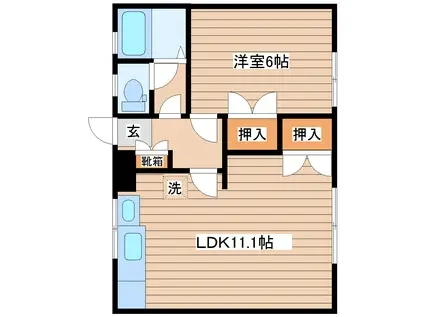 アメニティ菅井I(1LDK/1階)の間取り写真