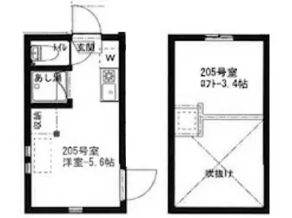 アーバンプレイス新宿新都心(ワンルーム/2階)の間取り写真