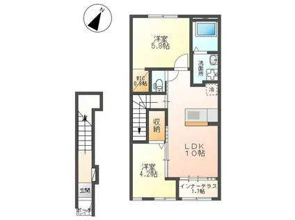 グランディオ(2LDK/2階)の間取り写真