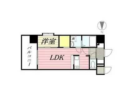 プレスタイルBAY AREA石城(1LDK/7階)の間取り写真