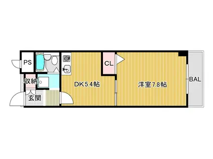 プルミエール大西(1DK/2階)の間取り写真