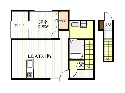 マザー・カルメル門前(1LDK/2階)の間取り写真