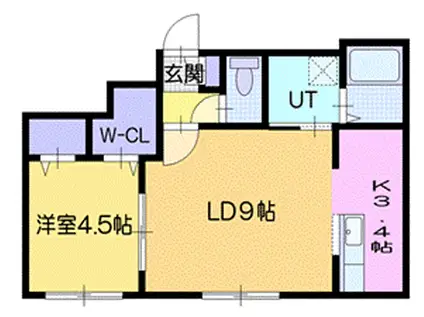 PRIMAVORTA新札幌(1LDK/4階)の間取り写真