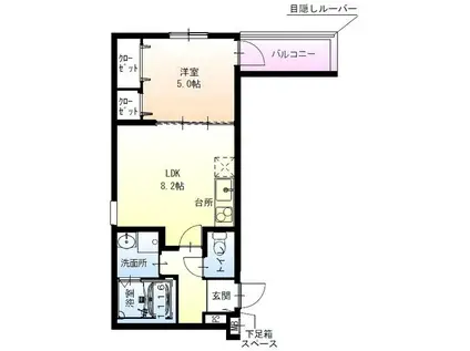 フジパレス我孫子西Ⅲ番館(1LDK/1階)の間取り写真