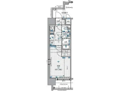 エスリード大阪城PREMIER(1K/10階)の間取り写真