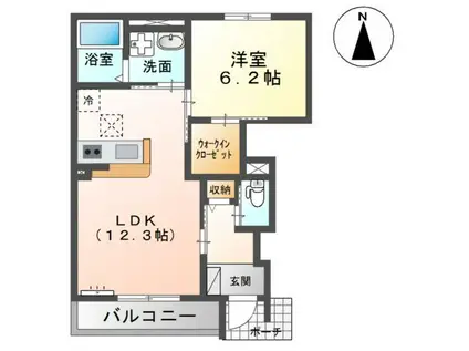 ESPERANZAII(1LDK/1階)の間取り写真