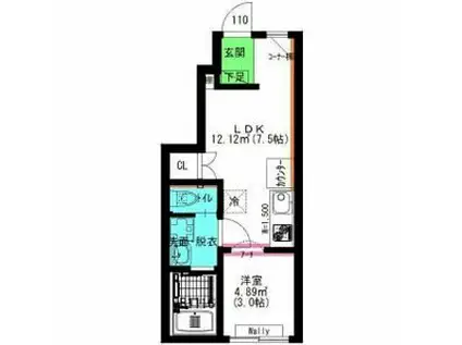 ル・シャトレ笠寺(1DK/1階)の間取り写真