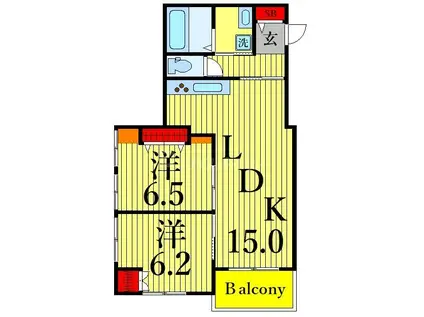 メゾンラフィーネ(2LDK/2階)の間取り写真