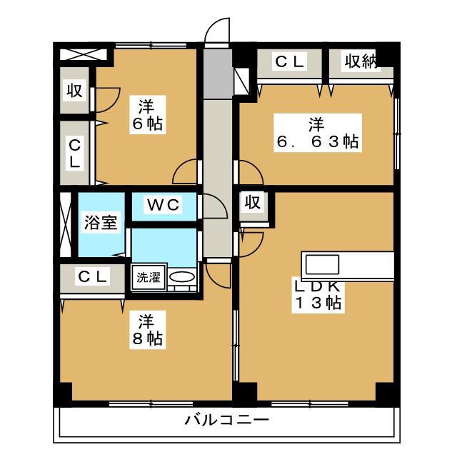 VIEW CREST(3LDK/4階)の間取り写真