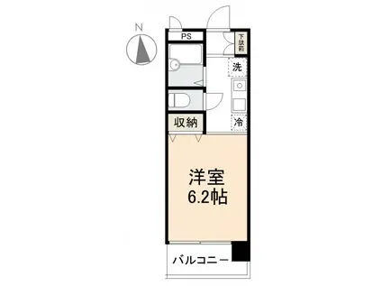 ＪＲ高徳線 栗林公園北口駅 徒歩12分 4階建 築27年(ワンルーム/1階)の間取り写真