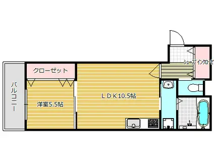 フォレストリバーK(1LDK/2階)の間取り写真