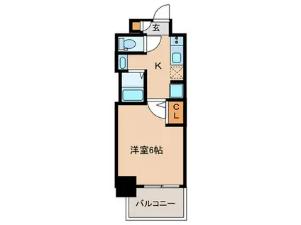 エルプレイス天神南(1K/11階)の間取り写真