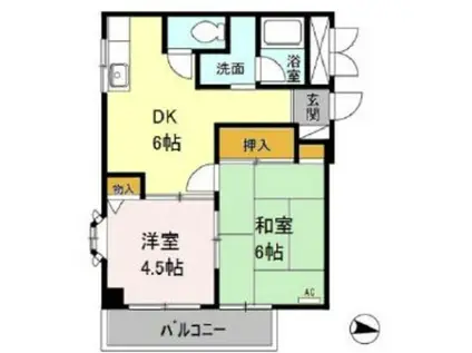 ルミエール宮崎台(2DK/2階)の間取り写真