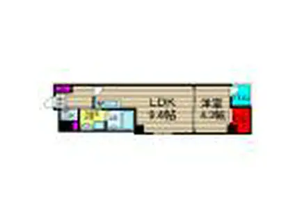 ドゥ シンビオス桜川(1LDK/7階)の間取り写真