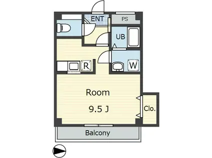 シャルム・ローゼ(1K/2階)の間取り写真