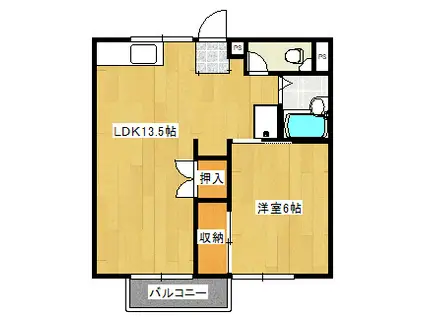 関根コーポ(1LDK/1階)の間取り写真