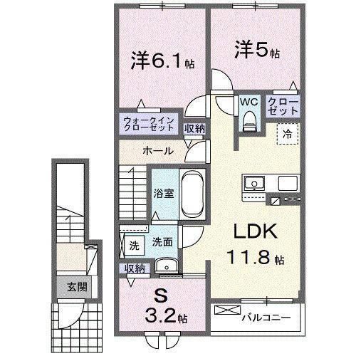 アンセスター貴船II(3LDK/2階)の間取り写真