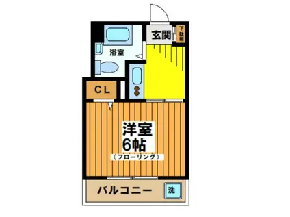 森永ハイツ(1K/4階)の間取り写真