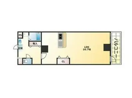 メゾンドール栄(ワンルーム/7階)の間取り写真