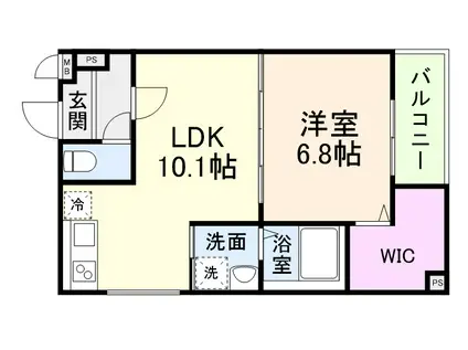 フジパレス今津中五丁目A棟(1LDK/3階)の間取り写真