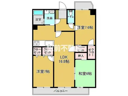 THE RESIDENCE PARK佐賀(3LDK/11階)の間取り写真