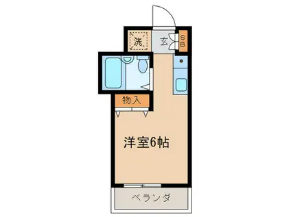 エステート山王(ワンルーム/1階)の間取り写真