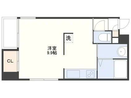 ファーストステージ思案橋(ワンルーム/6階)の間取り写真