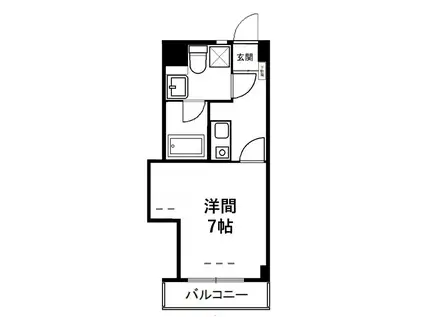 サンリバーハイツ(1K/1階)の間取り写真